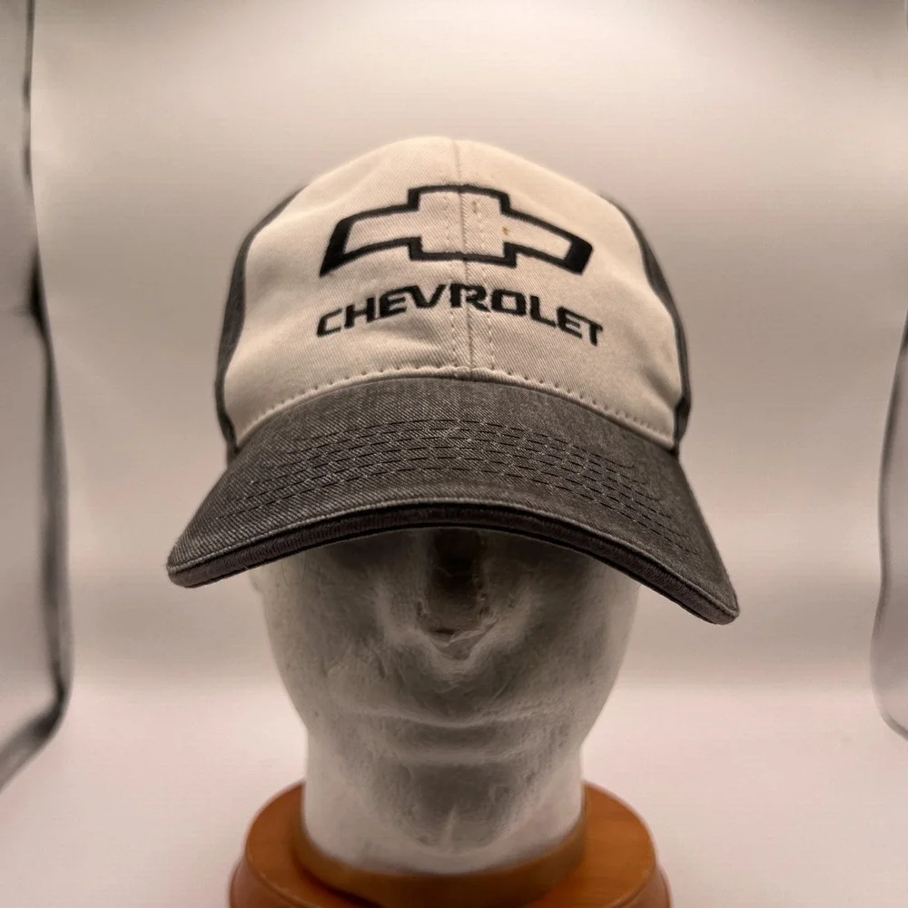 Chevrolet Bowtie Trucker Hat Gray White Snapback Cap Outdoor Cap OSFM